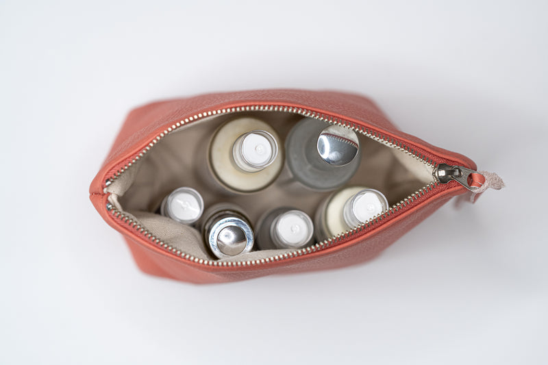 Pochette à cosmétique en cuir