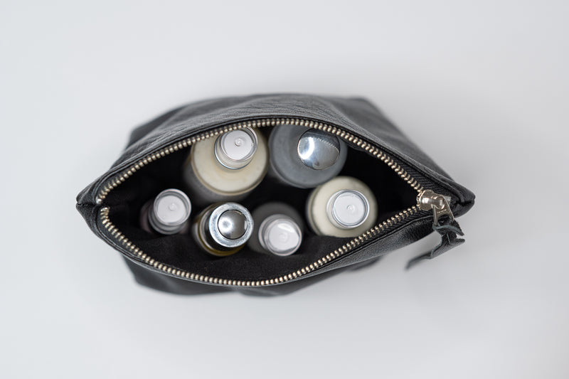 Pochette à cosmétique en cuir